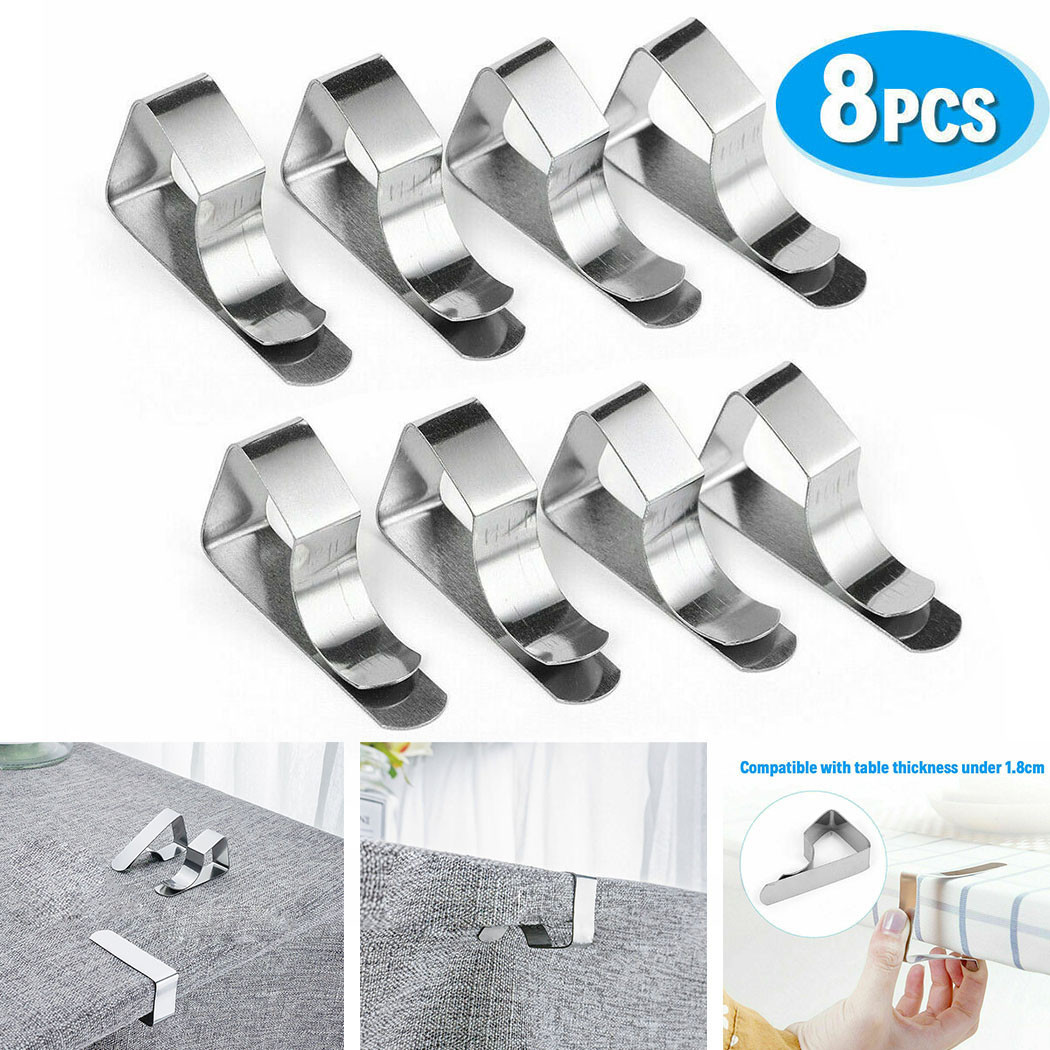 Folding Picnic Table - 8Pcs Stainless Steel Tablecloth Clamps Tablecloth