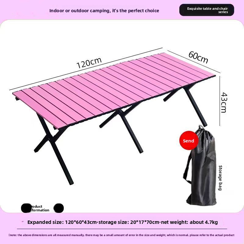 Folding Picnic Table - Outdoor Folding Cross Leg Portable Egg