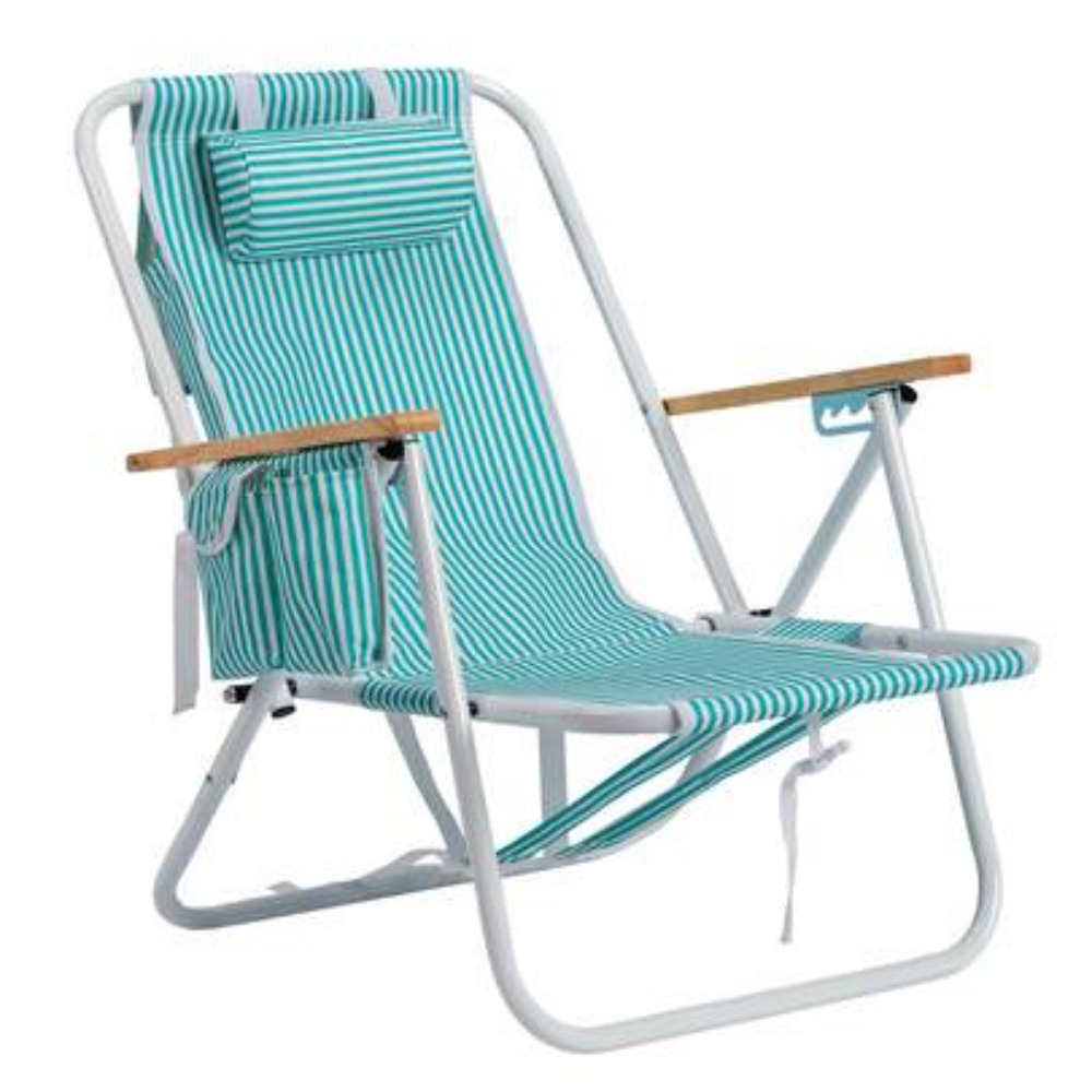 Outdoor Furniture Green - Adjustable 4 Position Folding Beach Chair