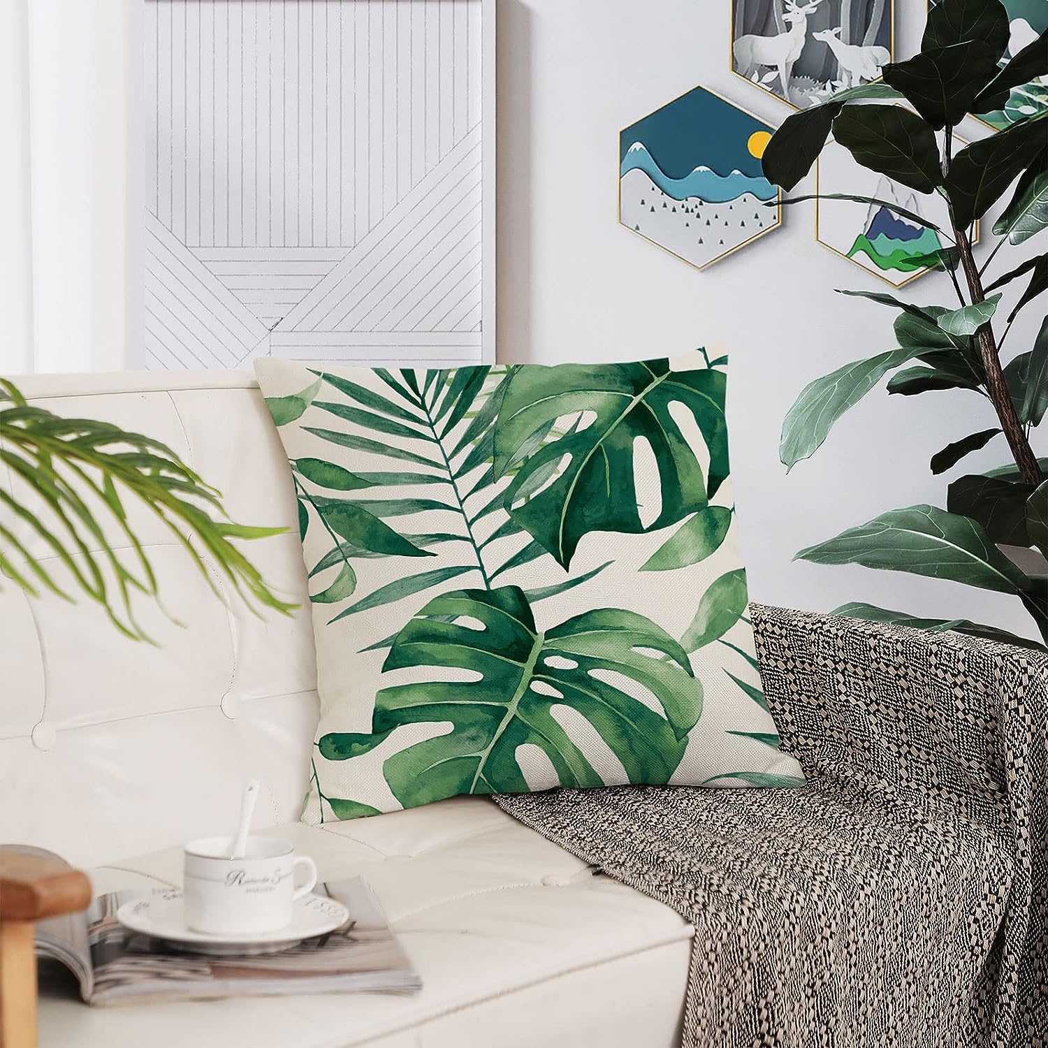 Green Plant Throw Pillow Case  - Outdoor Furniture Green ulasan dan harga
